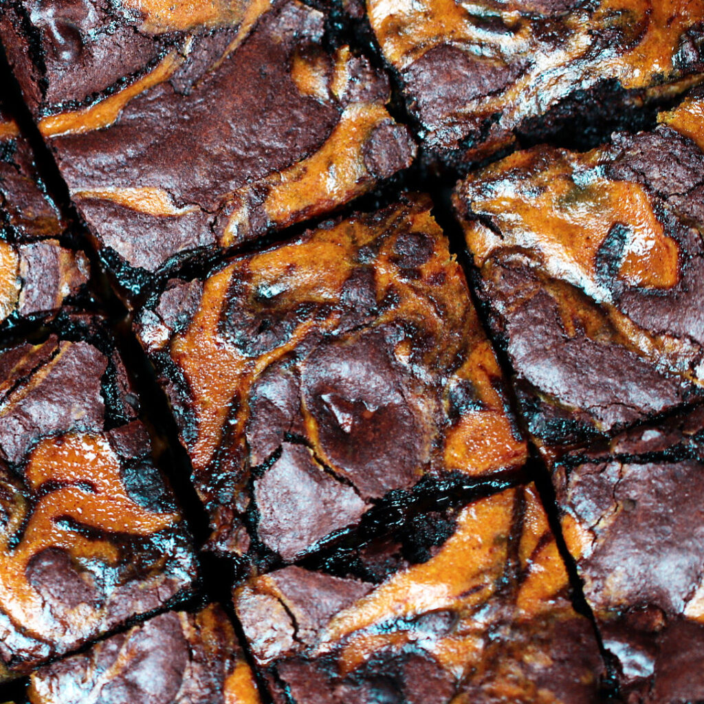 Fudgy Pumpkin Brownies