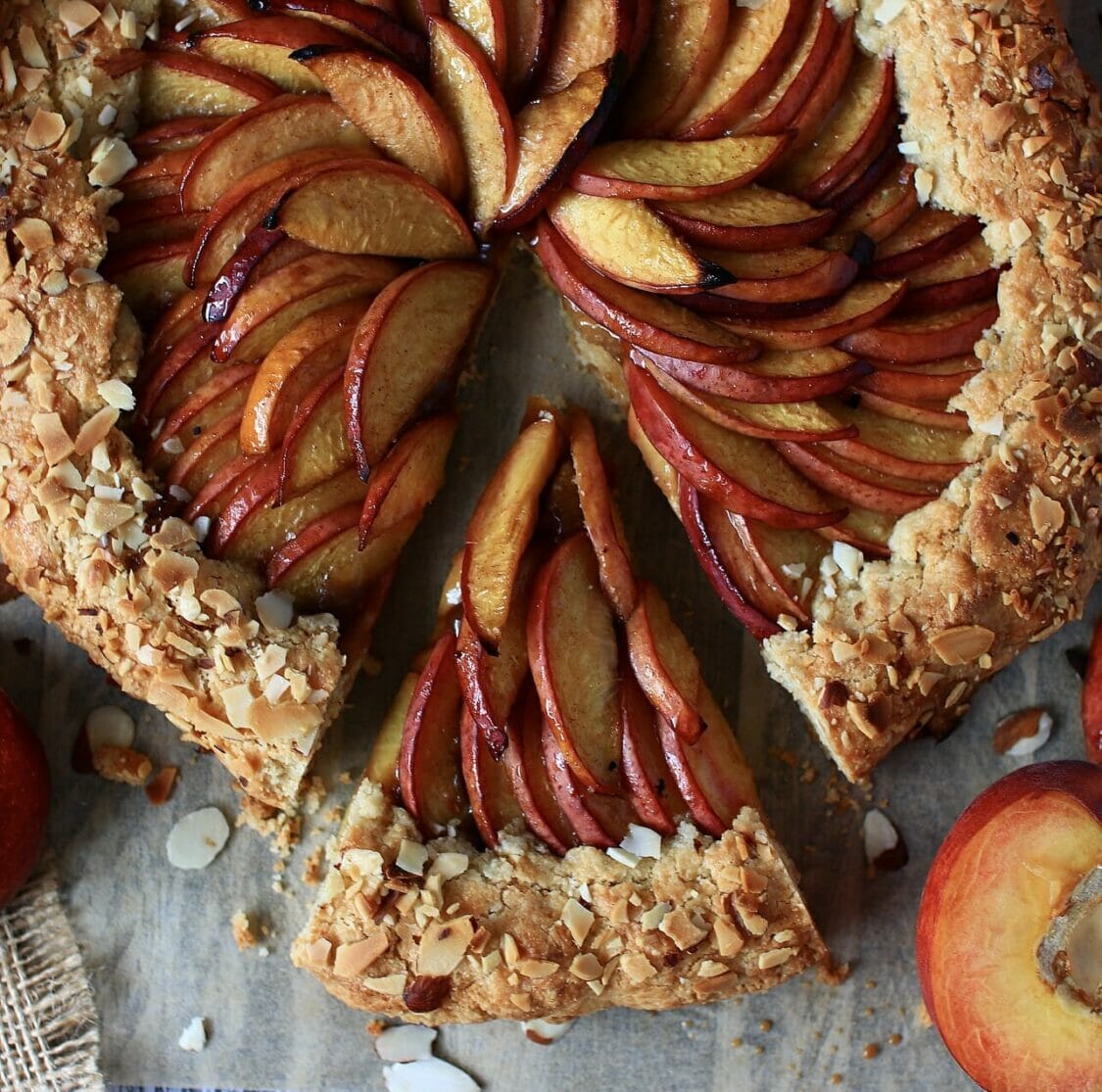 Gluten Free Peach Galette GrainFree, No refined Sugars